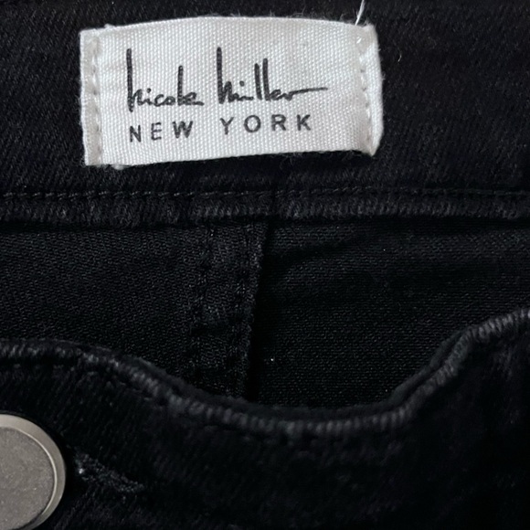 Nicole Miller Women’s Sz 14 SoHo High Rise Black Jean Shorts Stretchy - Picture 5 of 7